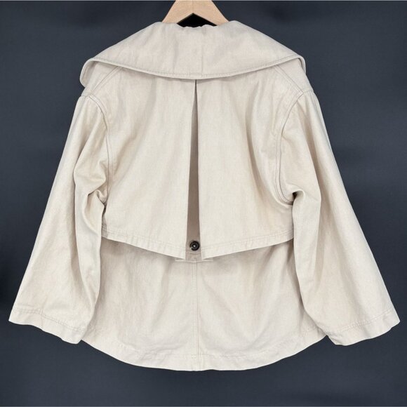 Free People Revolve Women's Highlands Peacoat in Tea Combo XS Beige Oversized - Picture 2 of 10